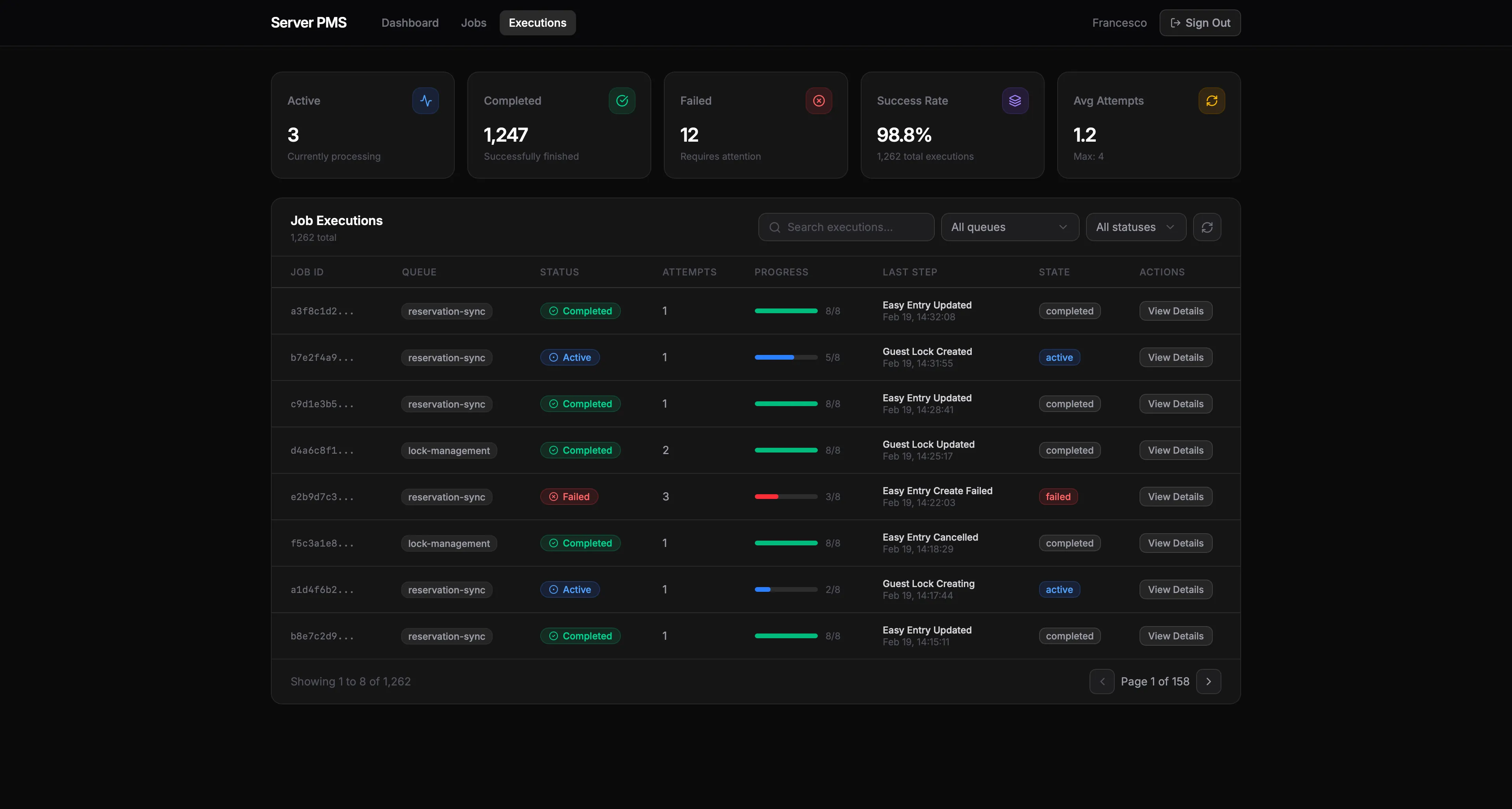 Server PMS screenshot